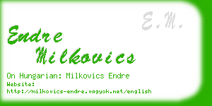 endre milkovics business card